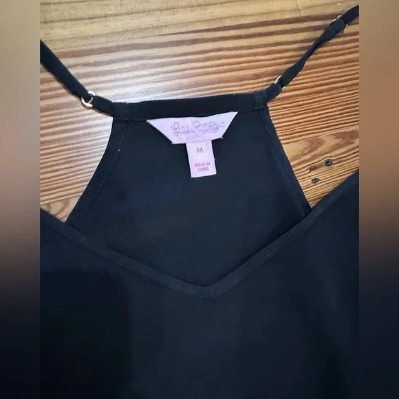 Lilly Pulitzer Black Onyx Silk Dusk Top - Picture 2 of 2